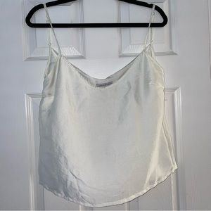 Urban Outfitter's White Beige Satin Cami Tank Top - Medium